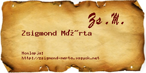 Zsigmond Márta névjegykártya
