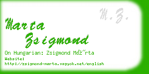 marta zsigmond business card